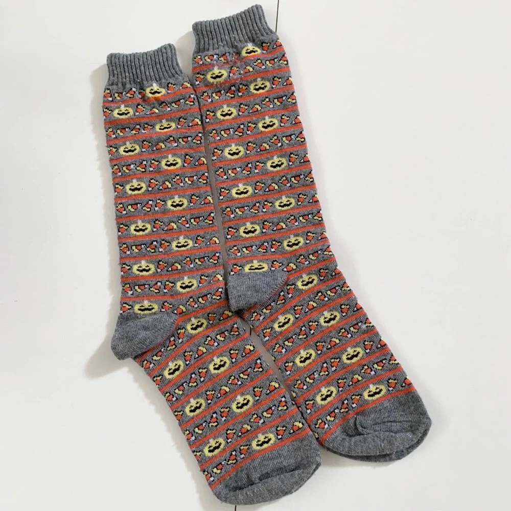 Vintage Halloween glitter socks candy corn and Jack o lanterns